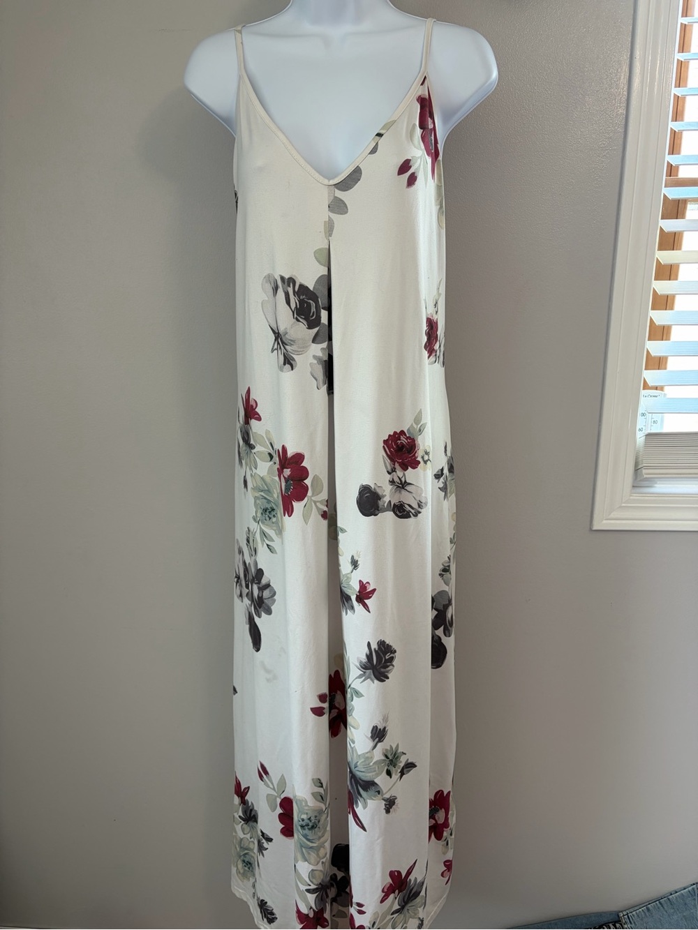 Shein Spaghetti Strap, V-Neck Floral Maxi Dress